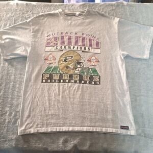 Vtg 2000 Purdue Boilermakers Outback Bowl Tee Jansport NCAA Football Helmet XL